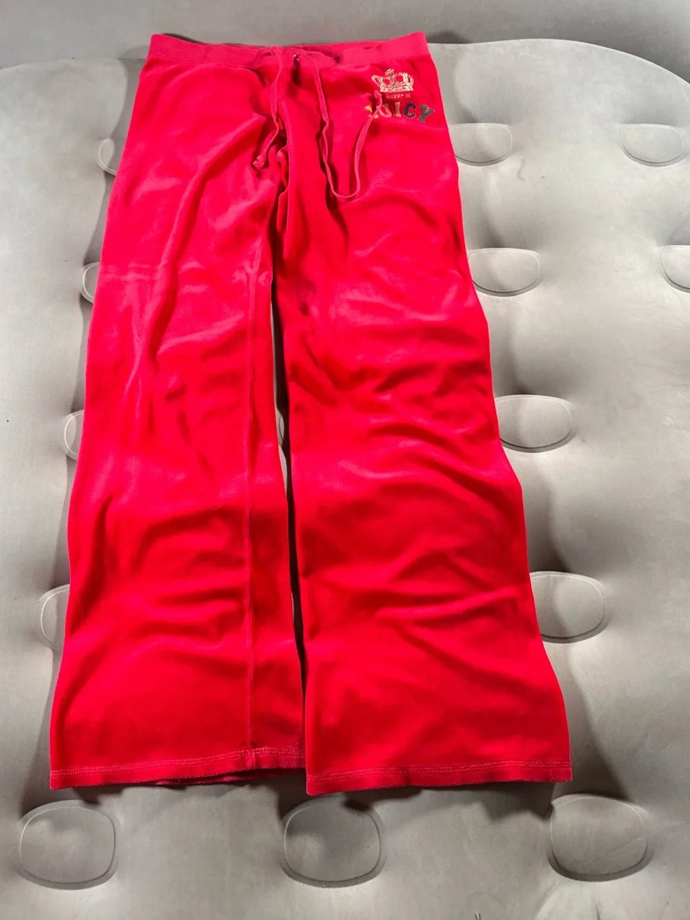 Juicy Couture Vintage Red Velour Tracksuit Y2K McBling Rare M/XL USA Made Retro